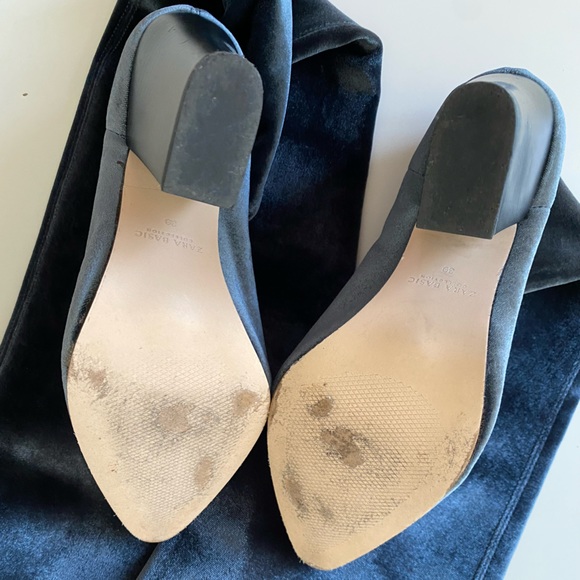 ZARA Over the knee velvet boots. Size 39 / US 8 - Picture 12 of 12